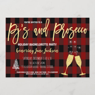 Invitation au bachelorette des fêtes de Pajamas et