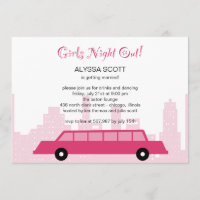Invitation au bal de bachelorette de Limousine ros