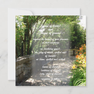 invitation au banc de jardin