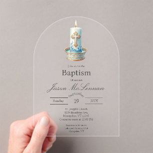 Invitation au baptême à la bougie chrétienne