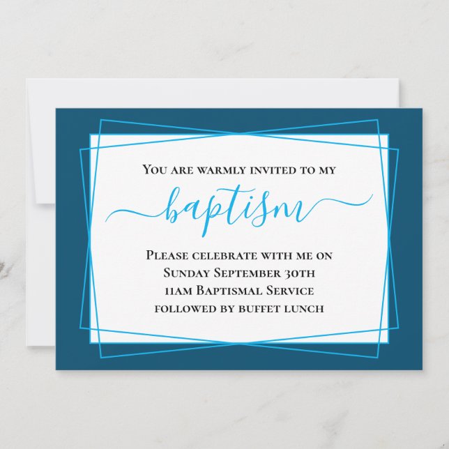 Invitation au baptême adulte moderne (Devant)