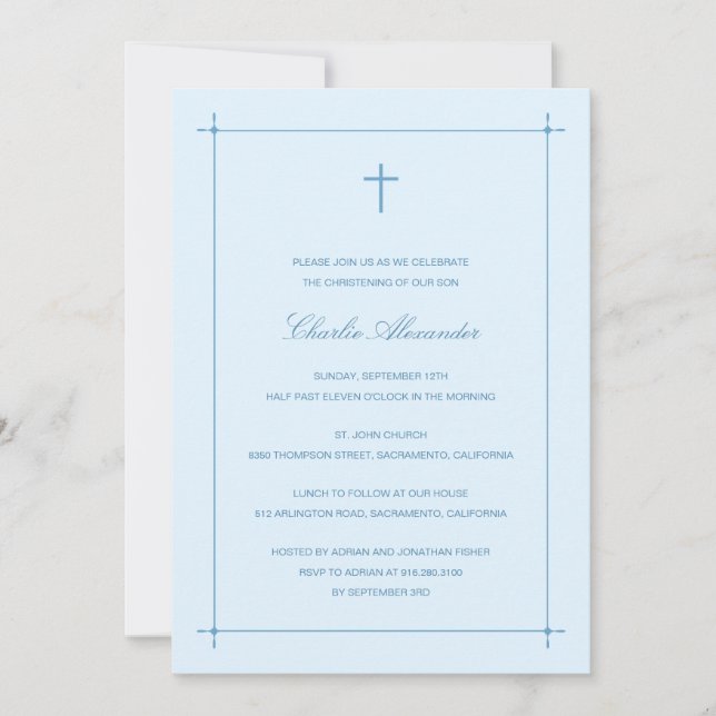 Invitation au baptême/baptême à la frontière franc (Devant)