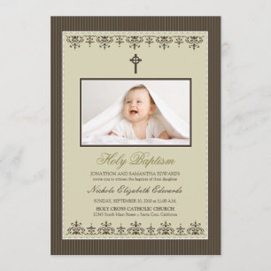 Invitation au baptême de 5 po sur 7 po de style vi