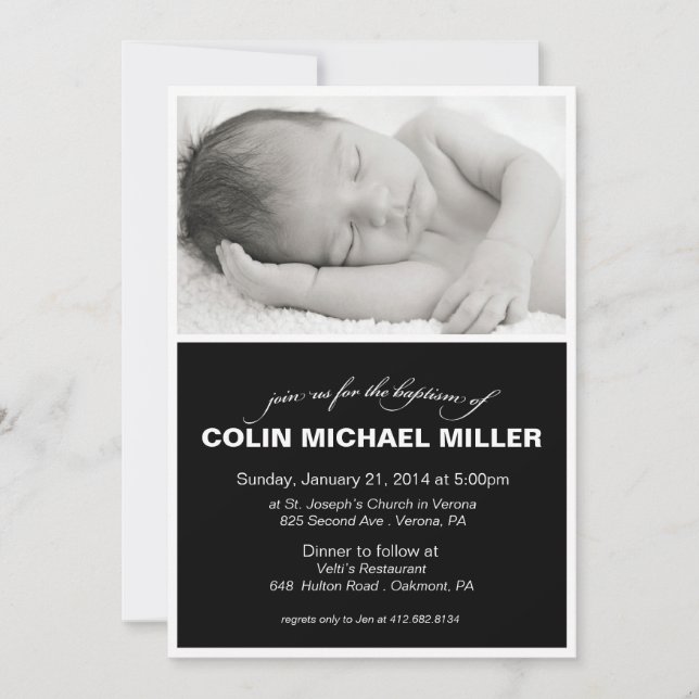 Invitation au baptême de bébé (Devant)