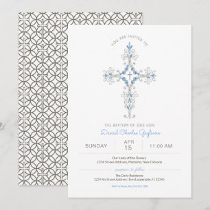 Invitation au baptême de bébé de la Croix-chrétien