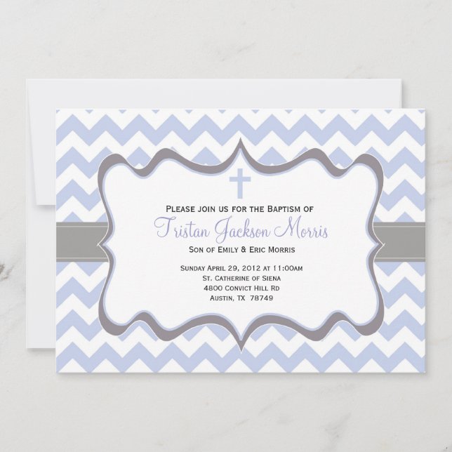 Invitation au baptême de Blue Chevron (Devant)