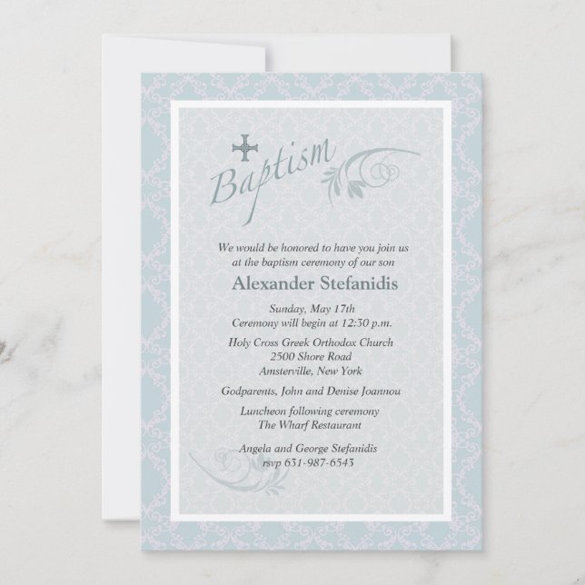 Invitation au baptême de Chantilly (Devant)