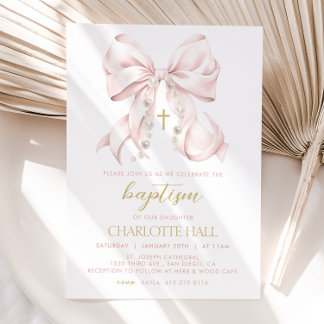 Invitation au baptême de fille, première communion