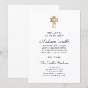 Invitation au baptême de la Croix d'or simple de F
