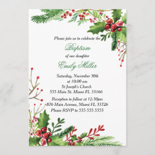 Invitation au baptême de la fille Mistletoe botani