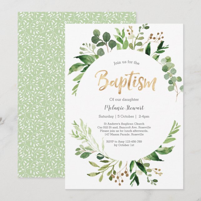 Invitation au baptême de la verdure (Devant / Derrière)