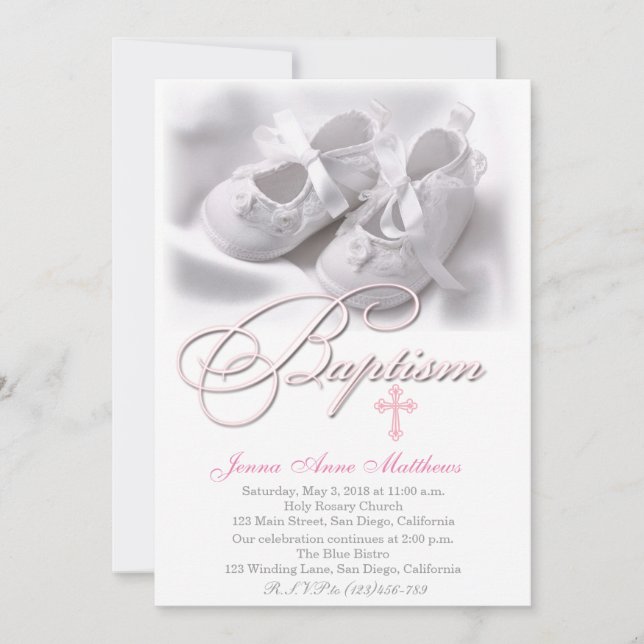 Invitation au baptême élégant et moderne (Devant)