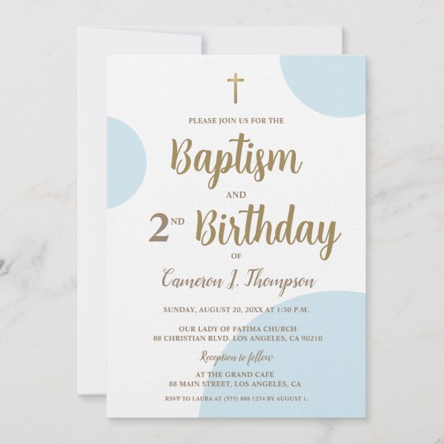 Invitation au baptême et 2e anniversaire de Blue G (Devant)