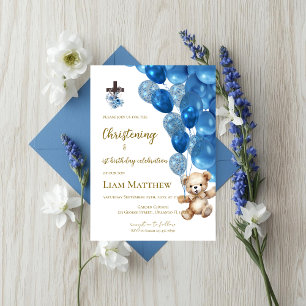 Invitation au baptême et premier anniversaire avec