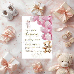 Invitation au baptême et premier anniversaire avec