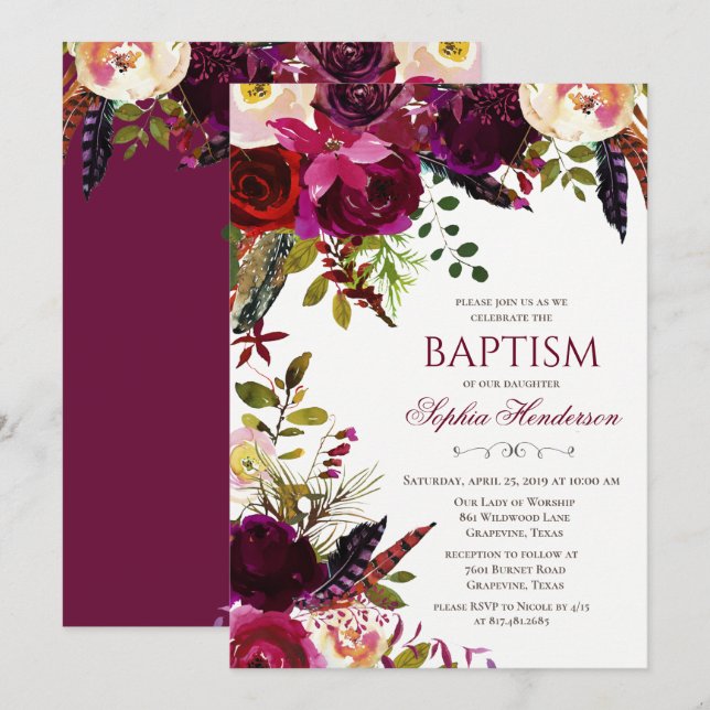 Invitation au baptême floral (Devant / Derrière)