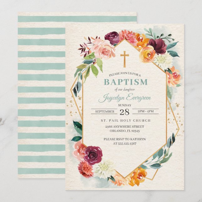Invitation au baptême floral de l'automne russe (Devant / Derrière)