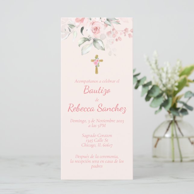 Invitation au baptême, Invitacion de bautizo para  (Debout devant)
