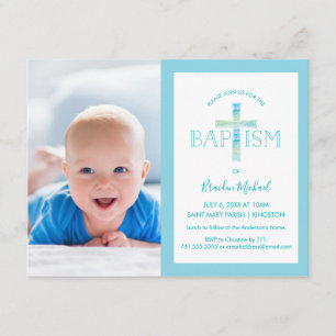 Invitation au baptême - Invitation photo du garçon