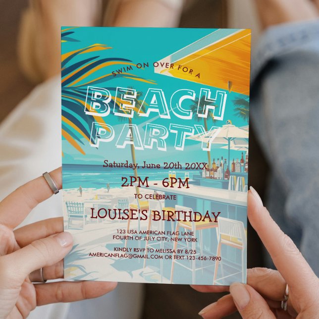 Invitation au bar de la plage et à la soirée plage (Créateur téléchargé)