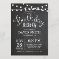 Invitation au barbecue d'anniversaire 18e tableau 