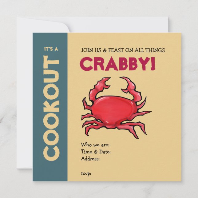 Invitation au barbecue de crabe rouge (Devant)
