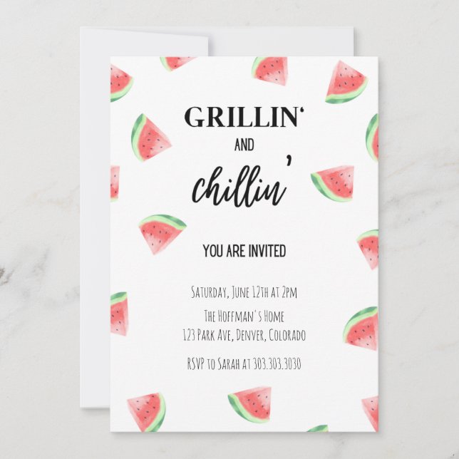 Invitation au barbecue de Grillin et Chillin' Wate (Devant)
