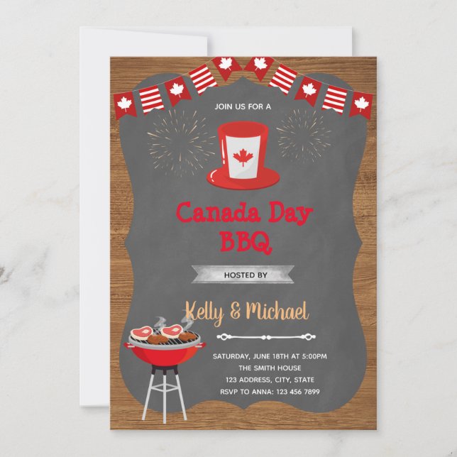 Invitation au barbecue de la fête du Canada (Devant)