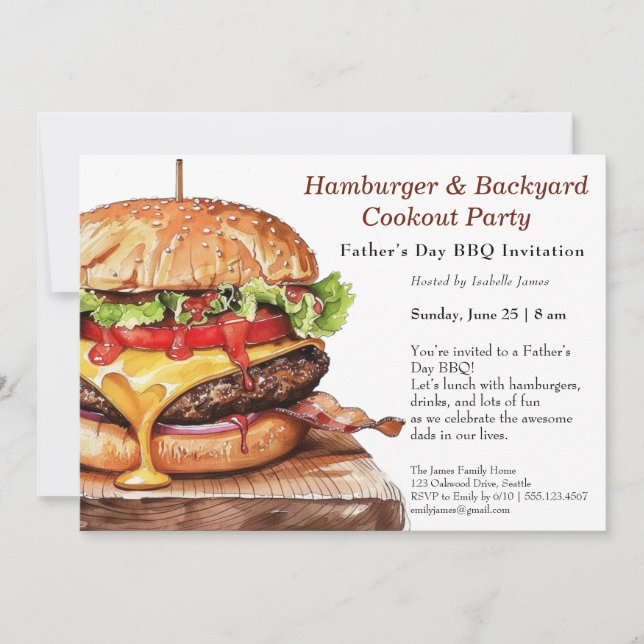Invitation au barbecue de la Fête du Père - Juicy  (Devant)