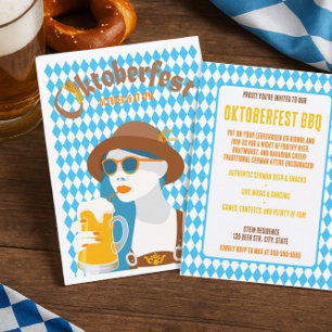 Invitation au barbecue de la Oktoberfest moderne p