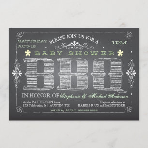Invitation au barbecue du Baby shower de tableau d