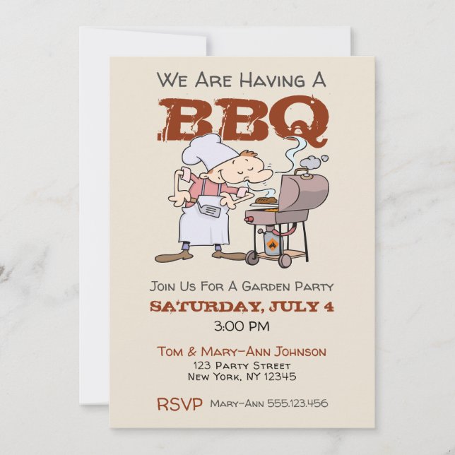 Invitation au barbecue du salon de caricature élég (Devant)