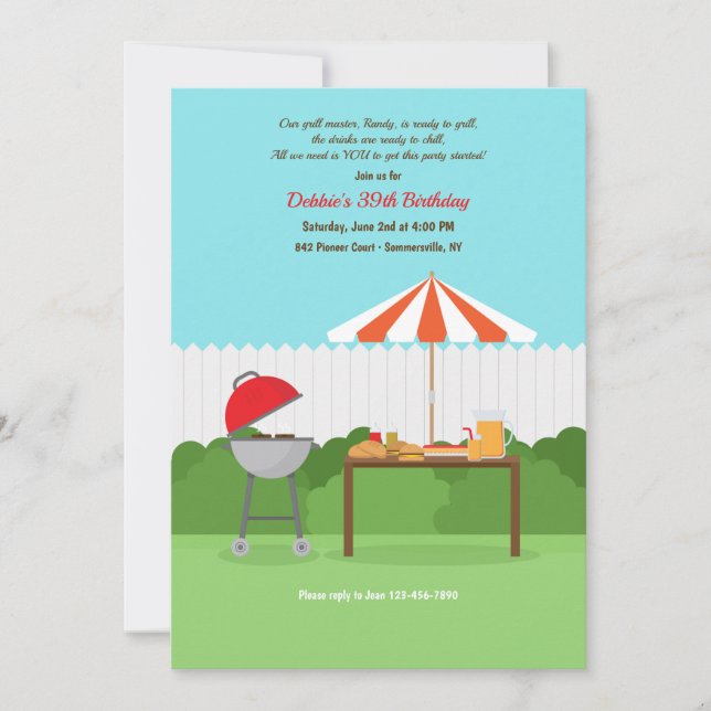 Invitation au barbecue jardin (Devant)