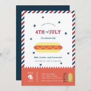 Invitation au barbecue pour chien chaud 4 juillet 