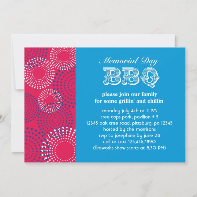 Invitation au barbecue pour les fêtes de la fête c (Devant)