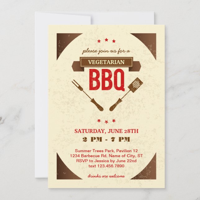 Invitation au barbecue végétarien (Devant)