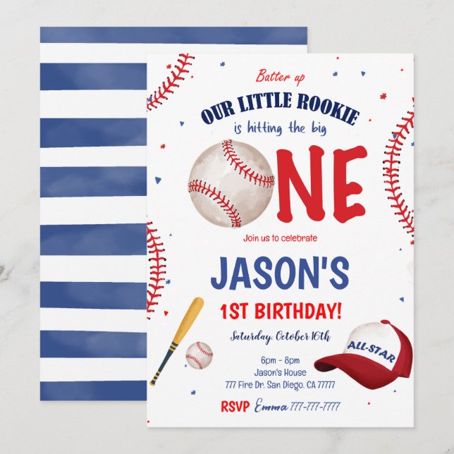 Invitation au baseball (Devant / Derrière)