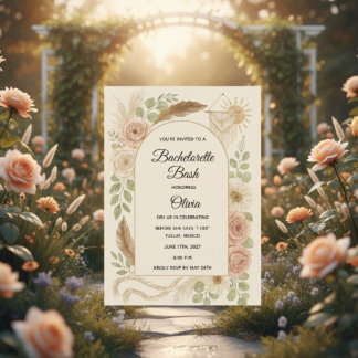 Invitation au Bash de Bachelorette Bohème | Floral