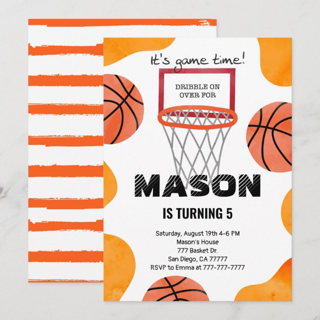 invitation au basket-ball (Devant / Derrière)