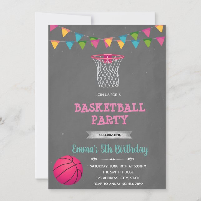 Invitation au basket-ball féminin (Devant)
