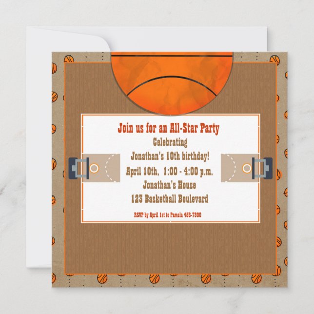 Invitation Au Basketball Court (Devant)