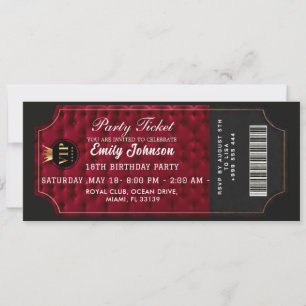Invitation au billet de parti doré