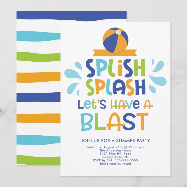 Invitation Au Blast Pool (Devant / Derrière)