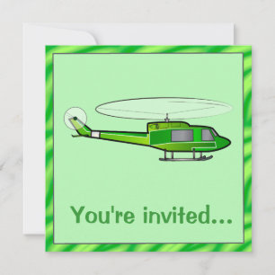 Invitation au Boy's Birthday Party avec hélicoptèr