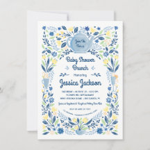 Invitation au brunch de baby shower charmant - Ble
