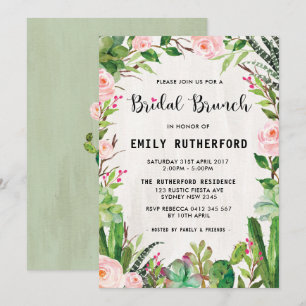 Invitation au brunch de fiesta Succulente de la ma