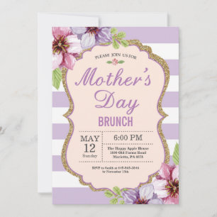 Invitation au brunch de la Fête des mères de fleur