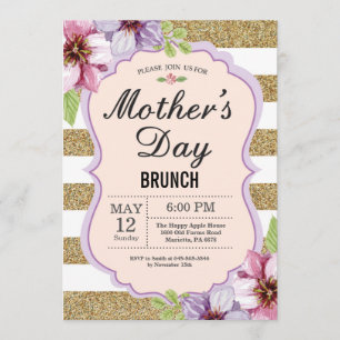 Invitation au brunch de la Fête des mères de fleur