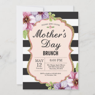 Invitation au brunch de la Fête des mères de fleur