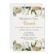 Invitation au brunch de la fête des Mères Élégant